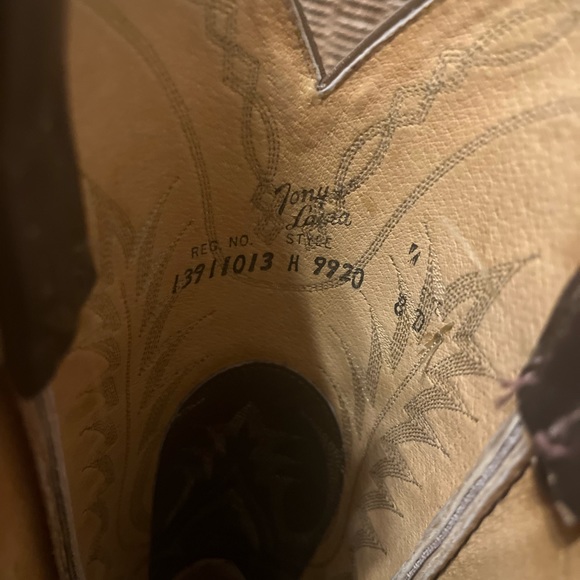 Men’s Tony Lama Western Cowboy Boots Color Moss Two-Toned Size 8D (regular) - Picture 10 of 14